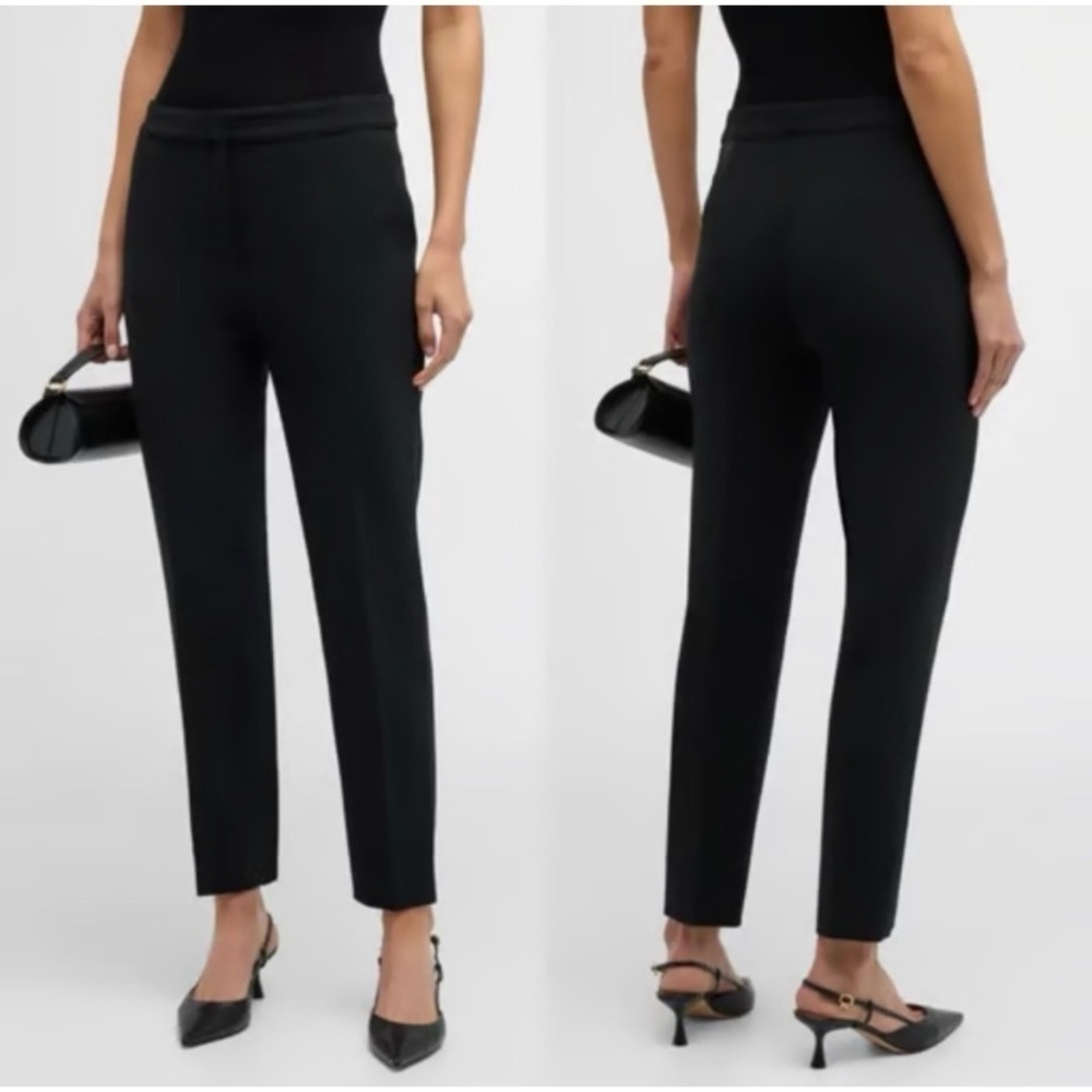 St.John Metallic Black Trouser Pants Crystal Embellishment Size 6